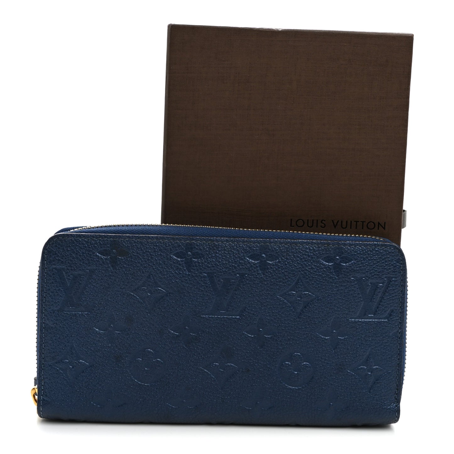 Metallic Empreinte Monogram Zippy Wallet Navy Nacre
