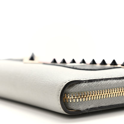 Fendi Vitello Elite Monster Eyes Studded Zip Around Wallet Ghiaccio Black Multicolor 8 of 9