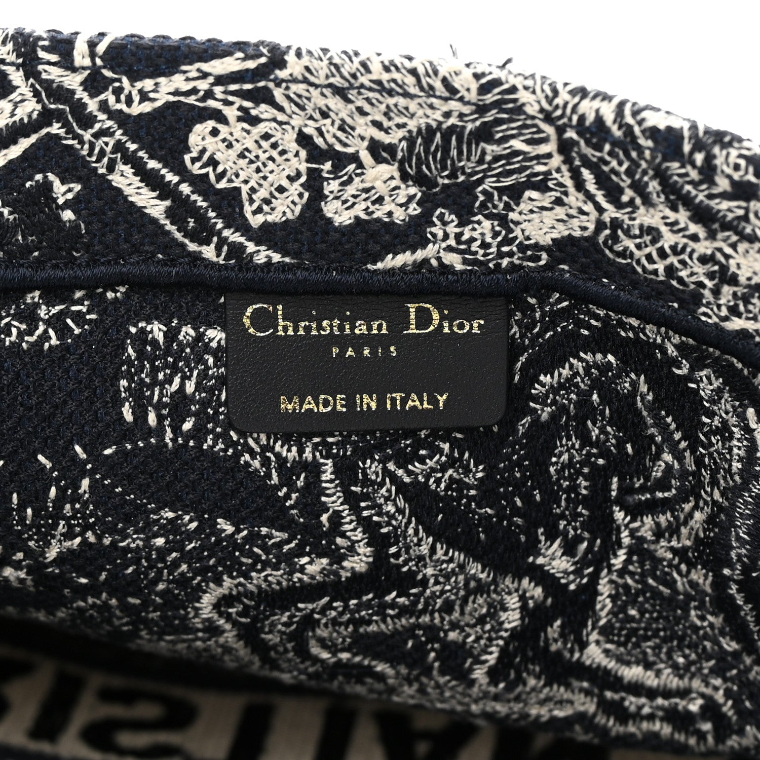 Christian Dior Canvas Embroidered Large Dioriviera Toile De Jouy Reverse Book Tote Blue 6 of 13