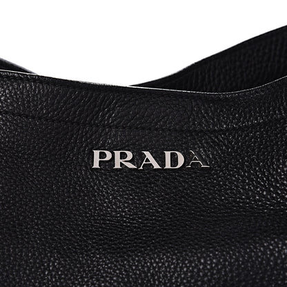 Prada Vitello Daino Side Pocket Hobo Black 17 of 17