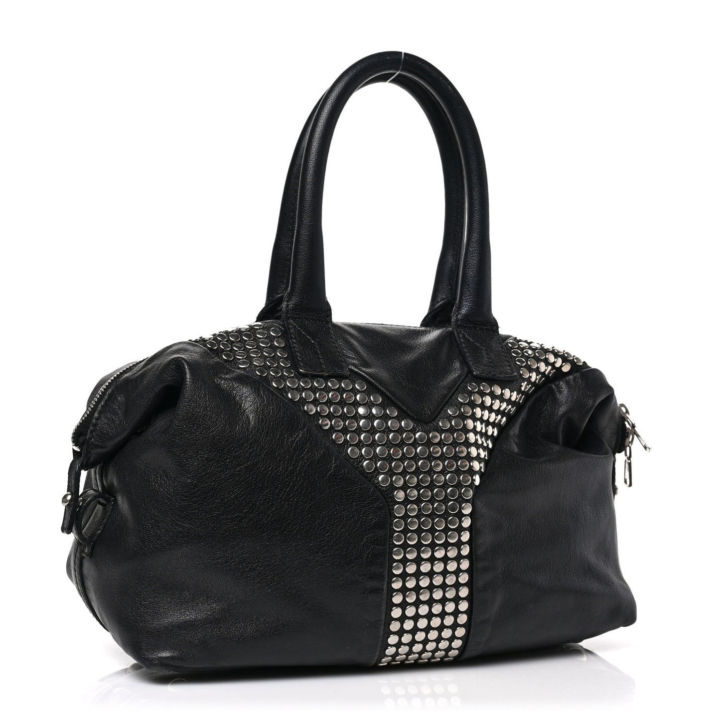 Calfskin Studded Easy Sac Black