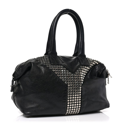 Saint Laurent Calfskin Studded Easy Sac Black 3 of 11