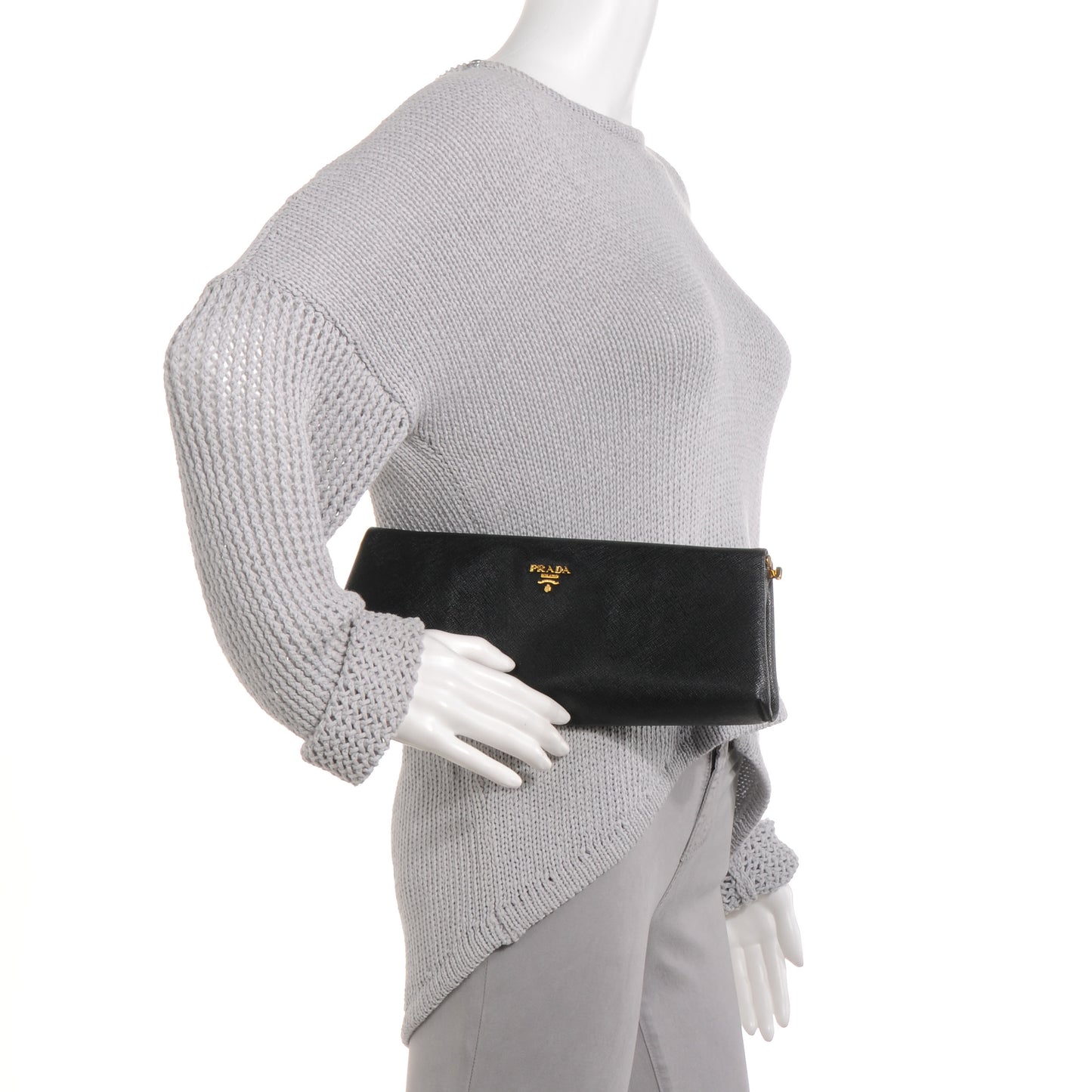 Saffiano Lux Clutch Nero Black