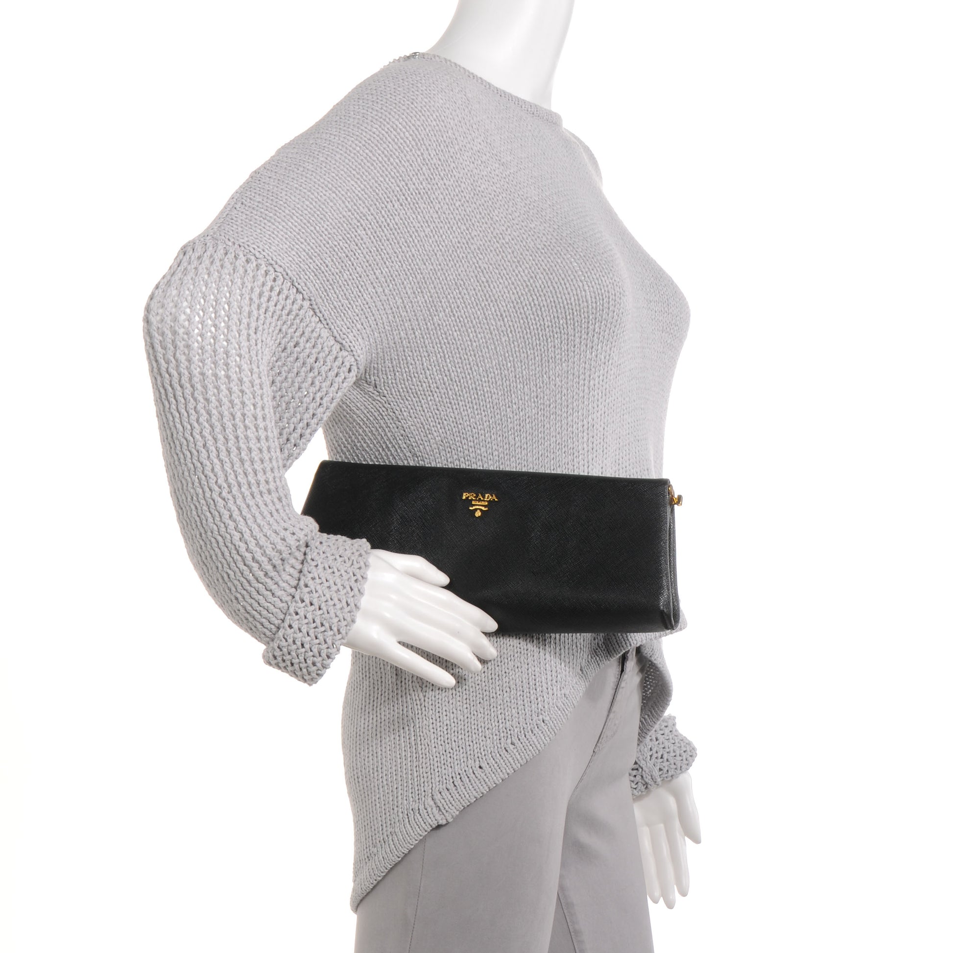 Prada Saffiano Lux Clutch Nero Black 2 of 10
