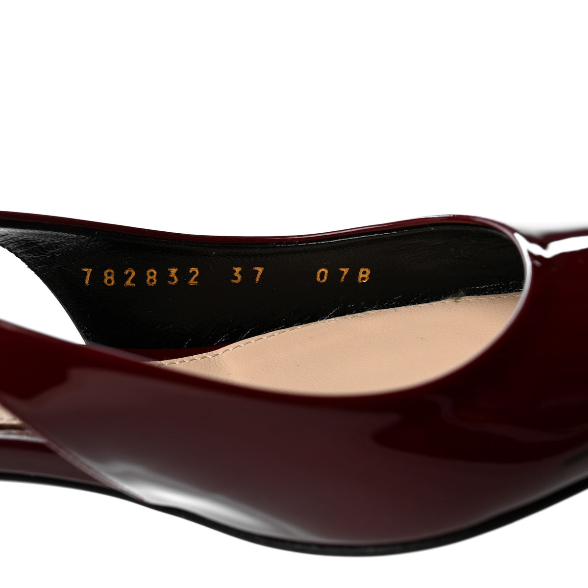 Gucci Vernice Crystal Nappa Charlotte Signoria 45mm Slingback Pumps 37 Rosso Ancora 7 of 9