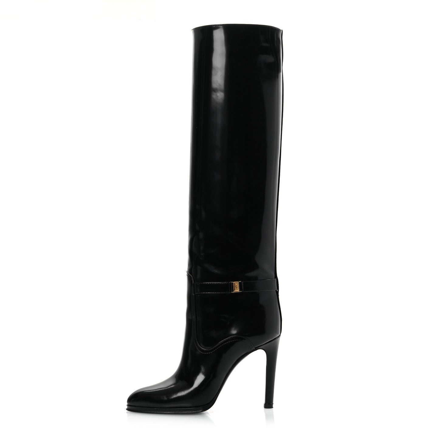 Patent Calfskin Diane 100 Boots 37 Black