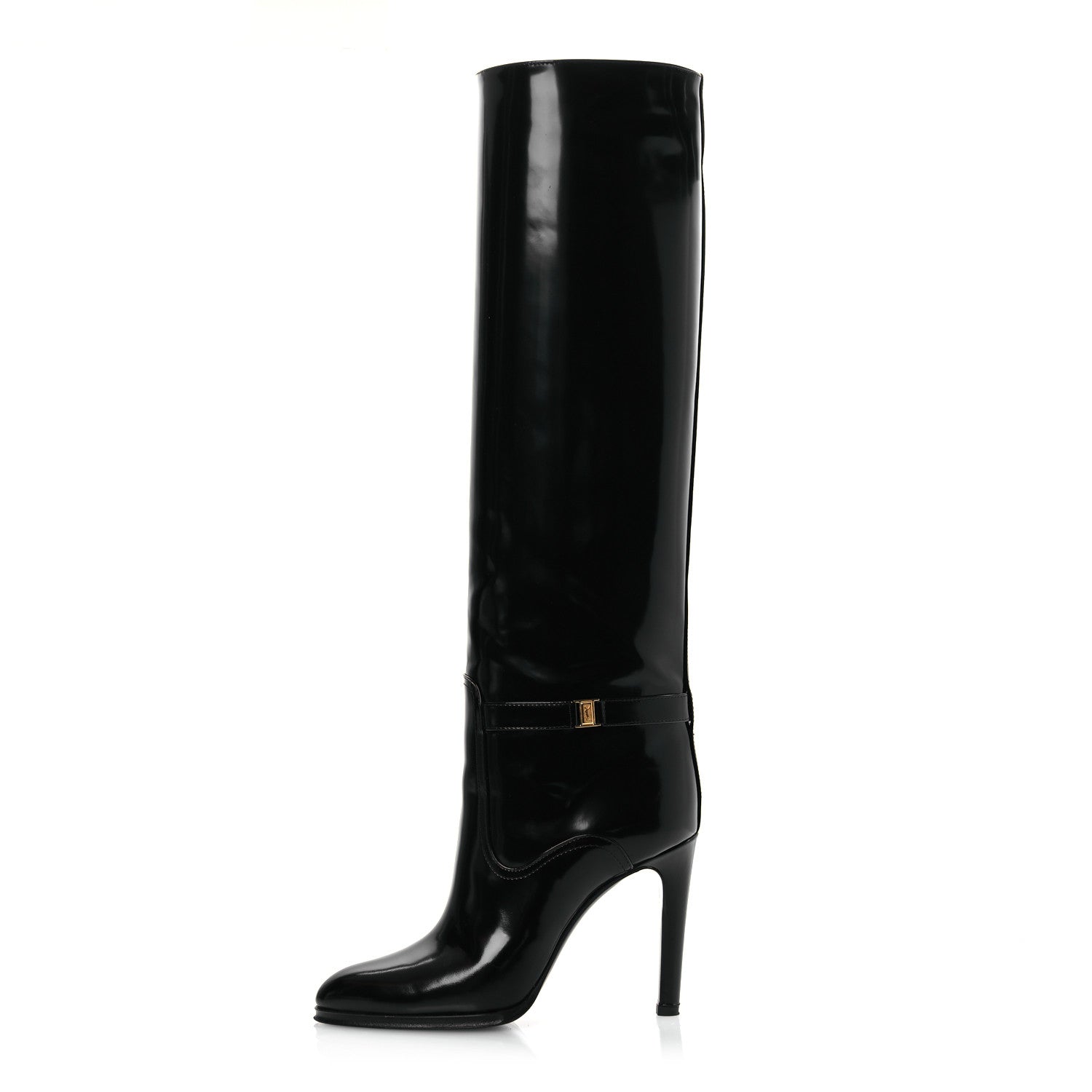 Saint Laurent Patent Calfskin Diane 100 Boots 37 Black 1 of 13