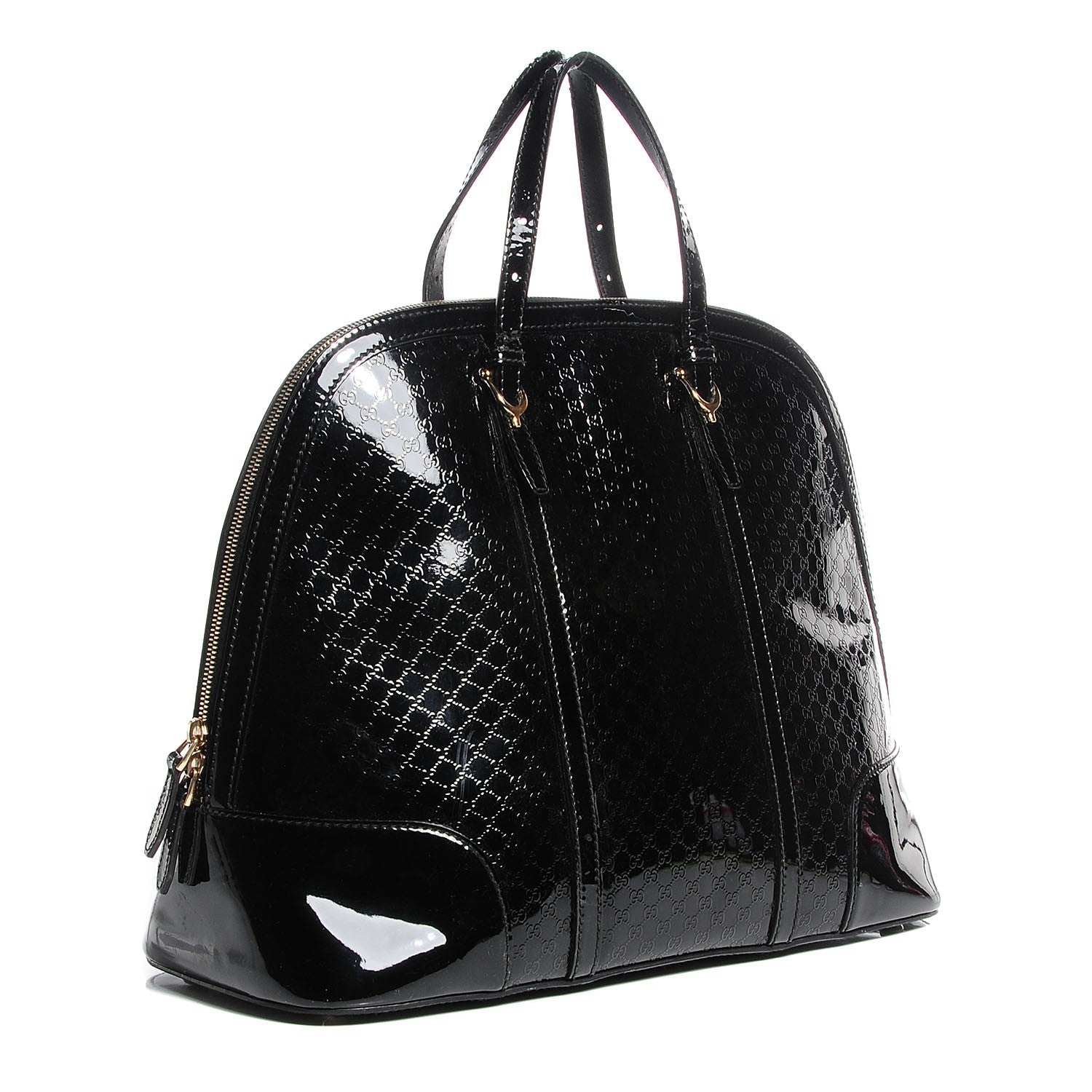 Gucci Patent Microguccissima Large Nice Top Handle Dome Bag Black 3 of 7