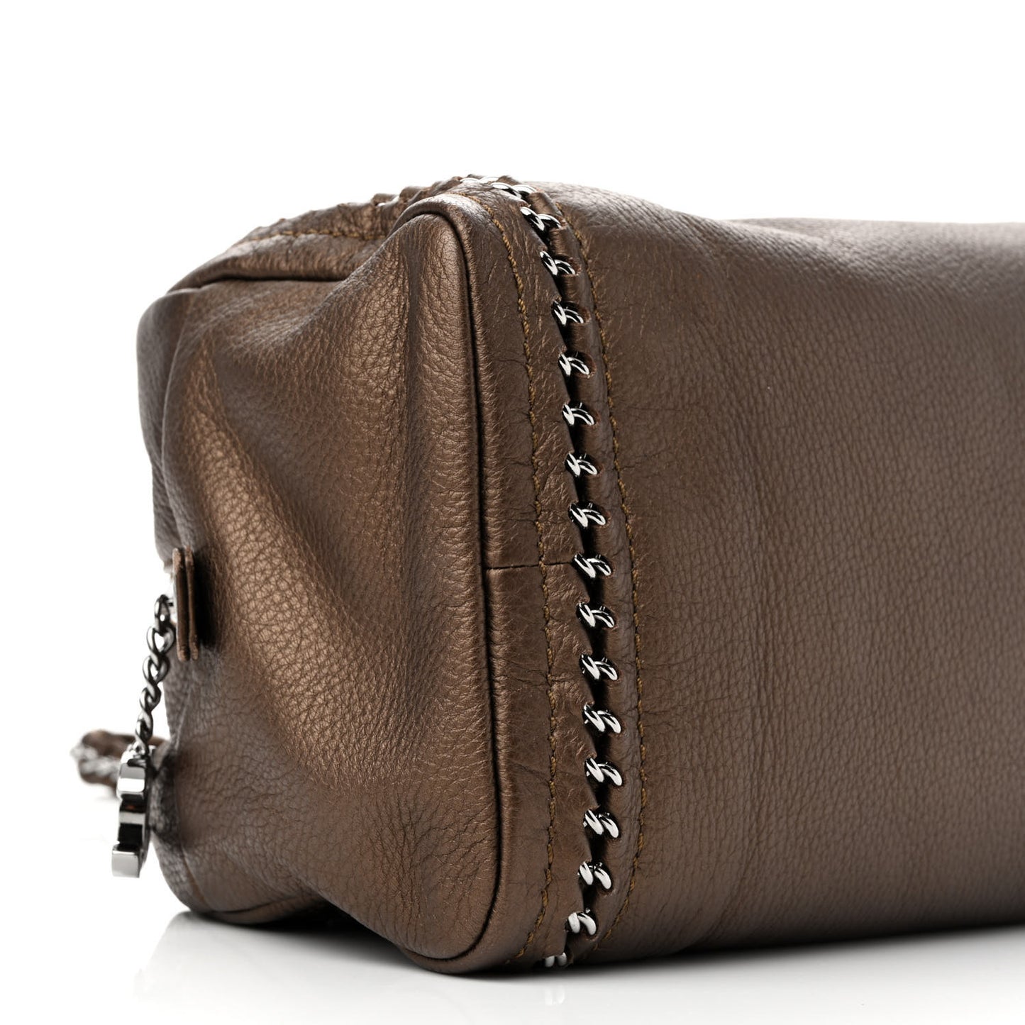 Metallic Goatskin Medium Luxe Ligne Bowler Bronze