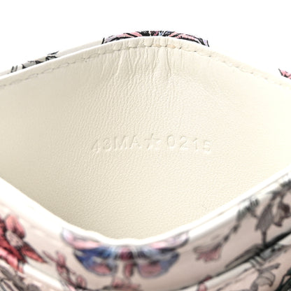 Christian Dior Calfskin Butterfly Printed Caro Five-Slot Card Holder White Multicolor 7 of 7