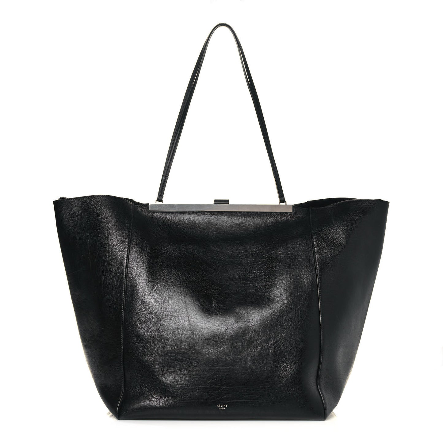 Calfskin Large Clasp Cabas Black