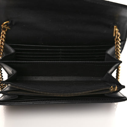 Gucci Calfskin Matelasse GG Marmont Chain Wallet Black 5 of 7
