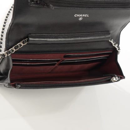 Chanel Lambskin Quilted Wallet On Chain WOC Black 5 of 8