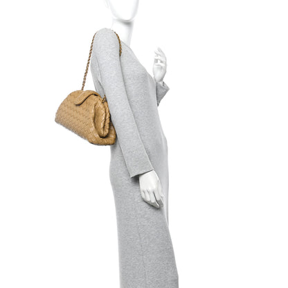 Bottega Veneta Nappa Intrecciato Teen The Lauren 1980 Clutch With Chain Praline 2 of 9