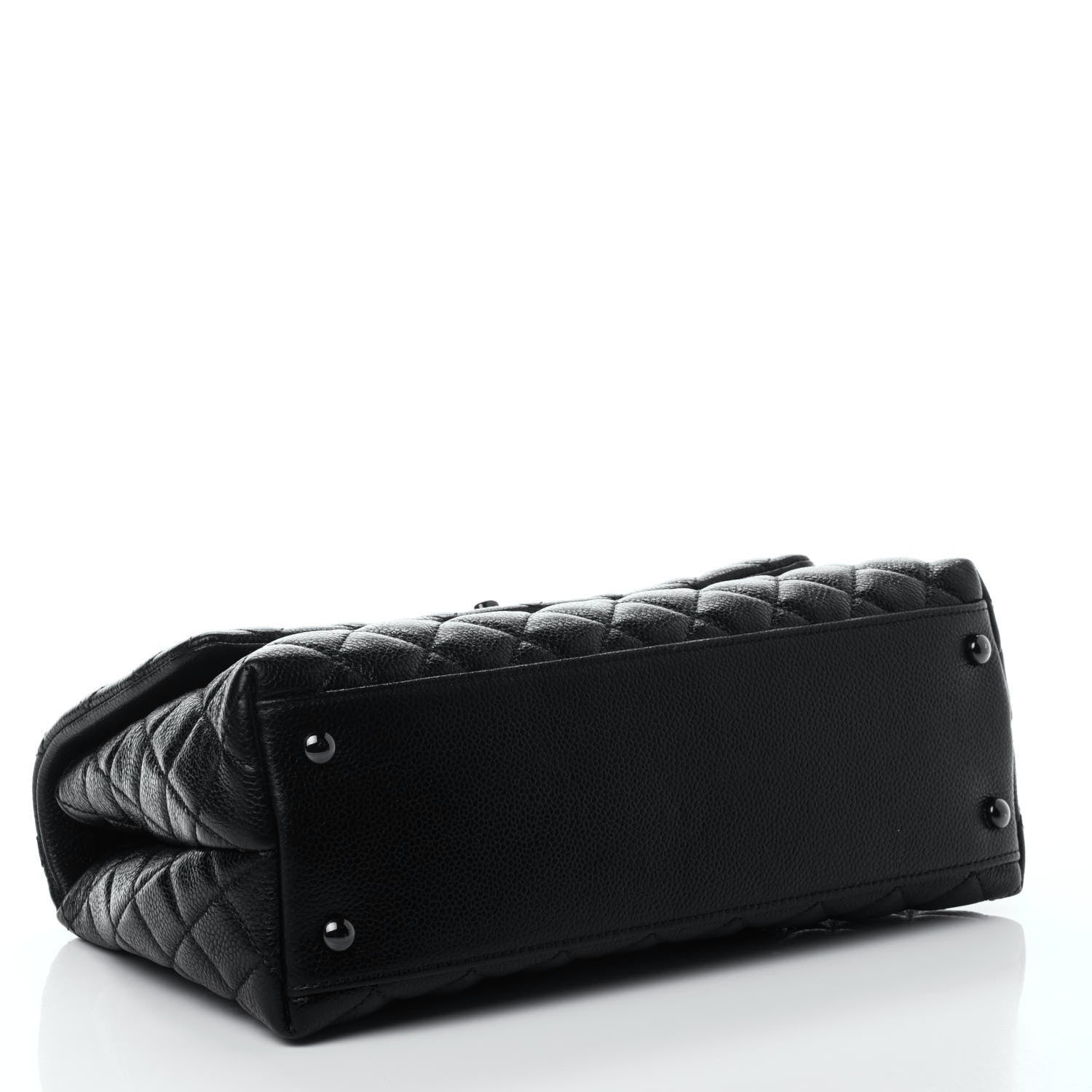 Chanel Caviar Quilted Small Coco Handle Flap So Black 3 of 4