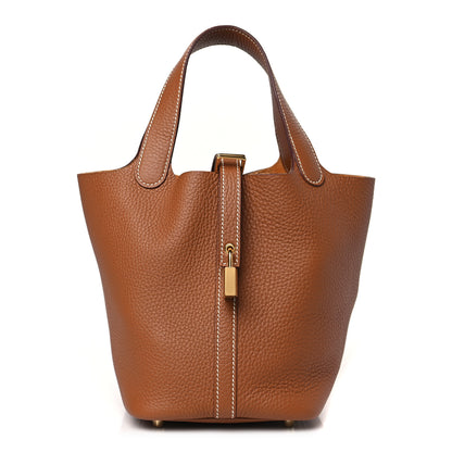 Hermes Taurillon Clemence Picotin Lock 18 PM Gold 1 of 10