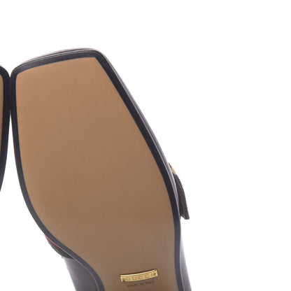 Gucci Calfskin Web Studded Peyton Loafers 35.5 Brown 10 of 11