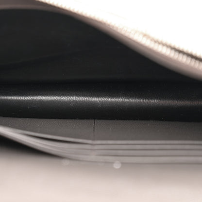 Saint Laurent Grain De Poudre Matelasse Chevron Monogram Envelope Chain Wallet Earth 5 of 10