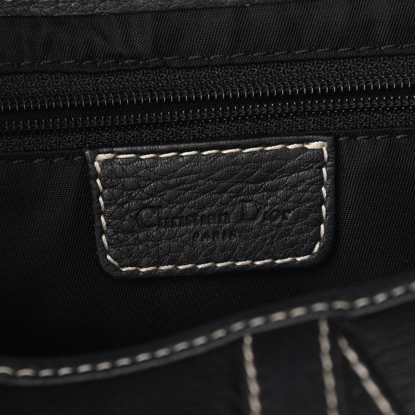 Grained Calfskin Saddle Bag Black