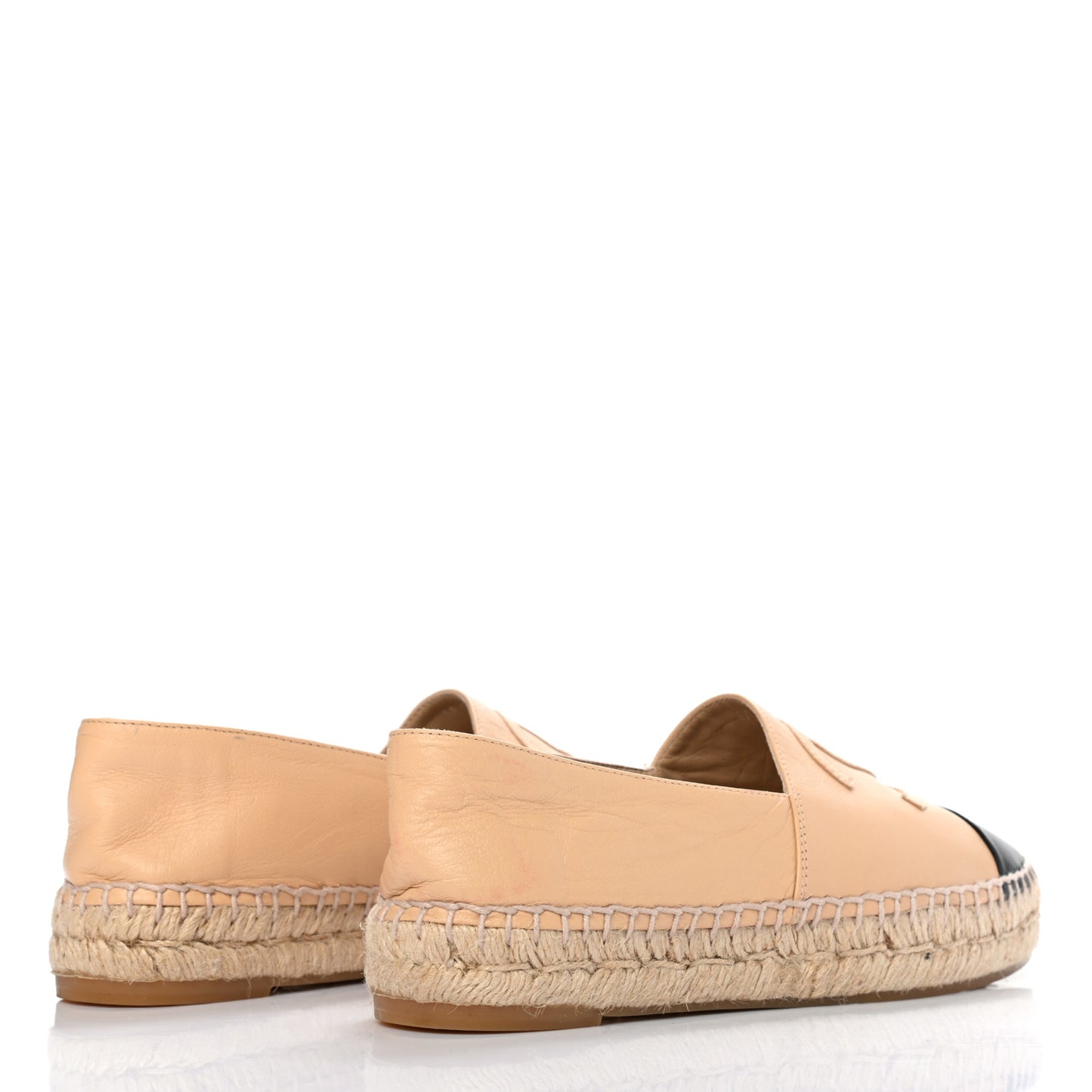Lambskin CC Espadrilles 36 Beige Black