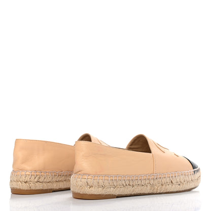 Chanel Lambskin CC Espadrilles 36 Beige Black 4 of 10