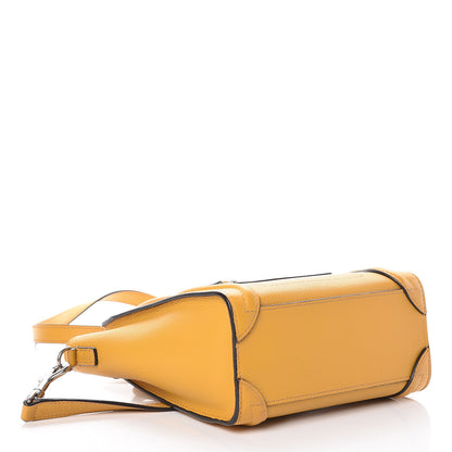 Celine Drummed Calfskin Nano Luggage Ocre 4 of 8