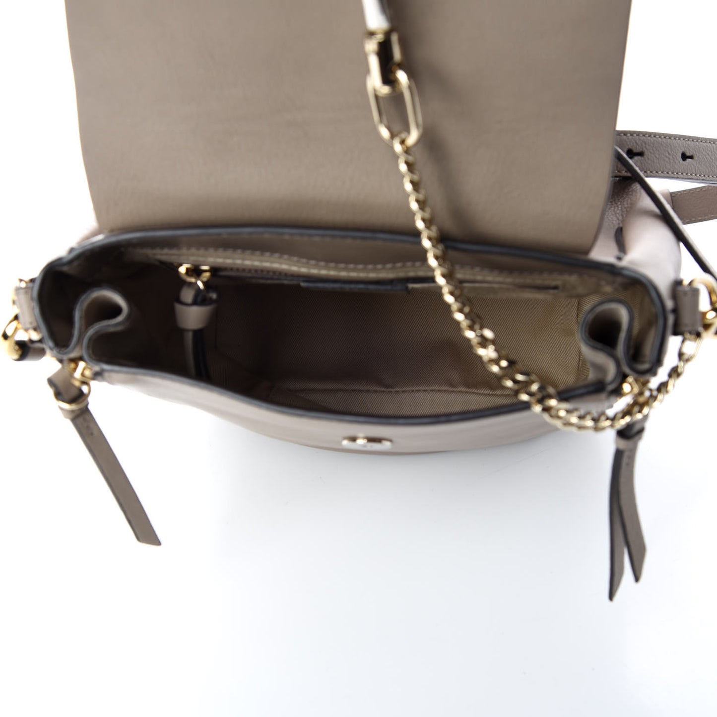 Suede Calfskin Small Faye Backpack Motty Grey