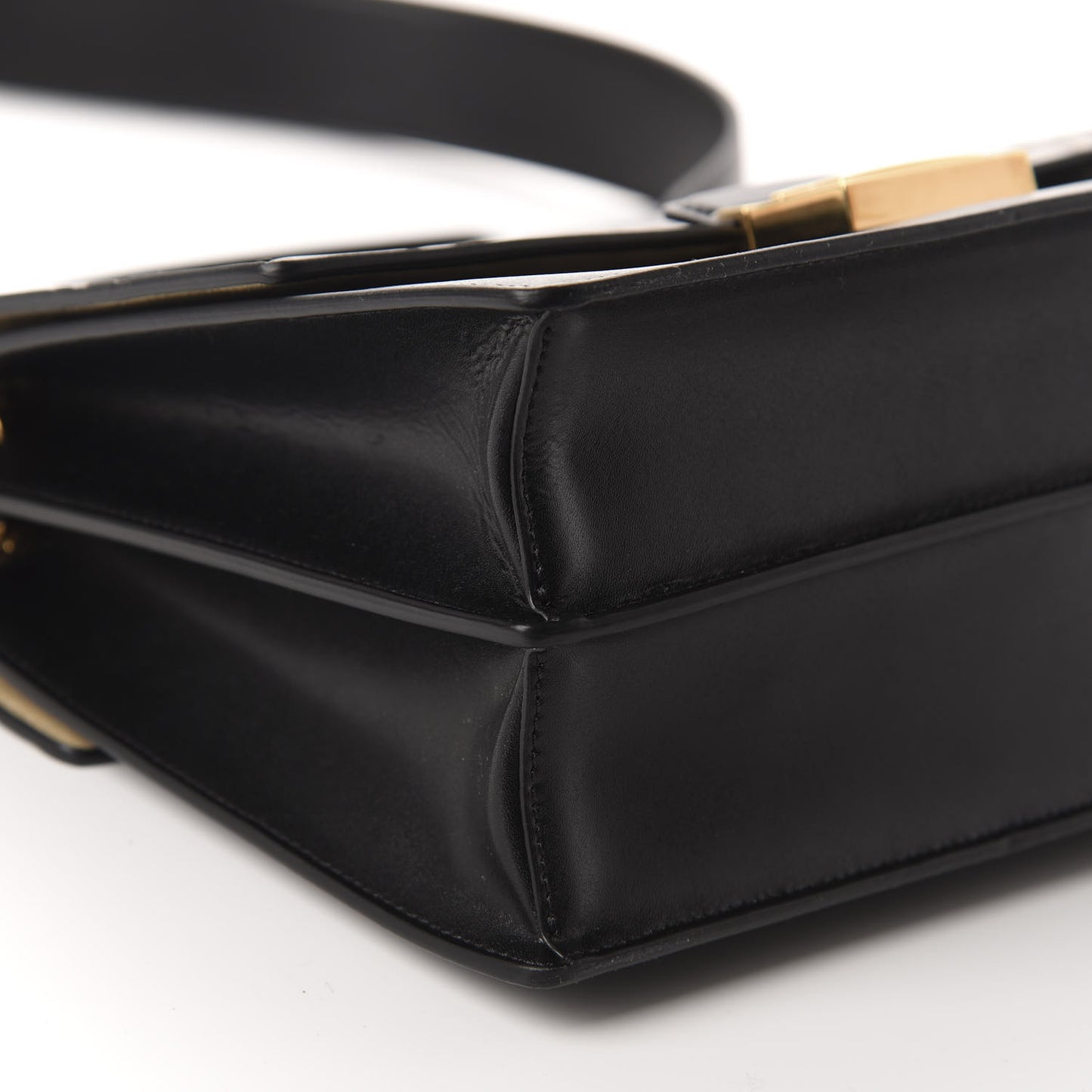 Vitello Liberty Bi-Color FF 1974 Embossed Kan U Shoulder Bag Black Maya