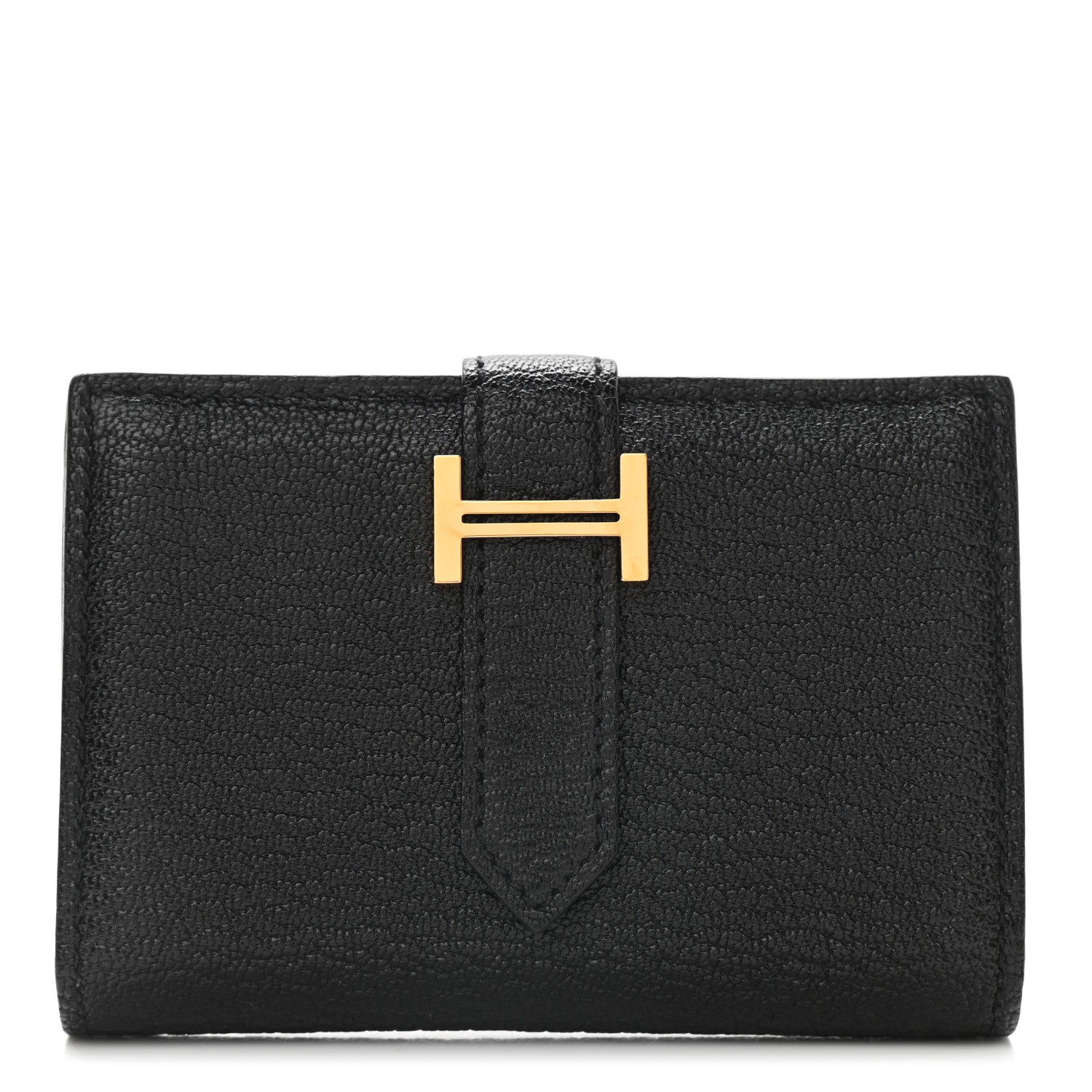 Hermes Chevre Mysore Mini Bearn Wallet Black 1 of 8