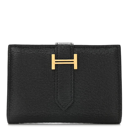Hermes Chevre Mysore Mini Bearn Wallet Black 1 of 8