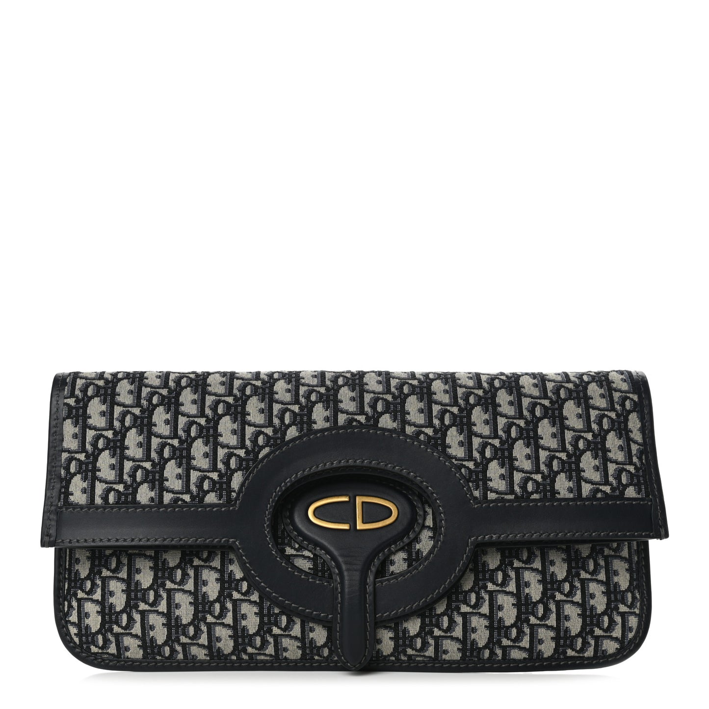 Oblique Fold Over Clutch Blue