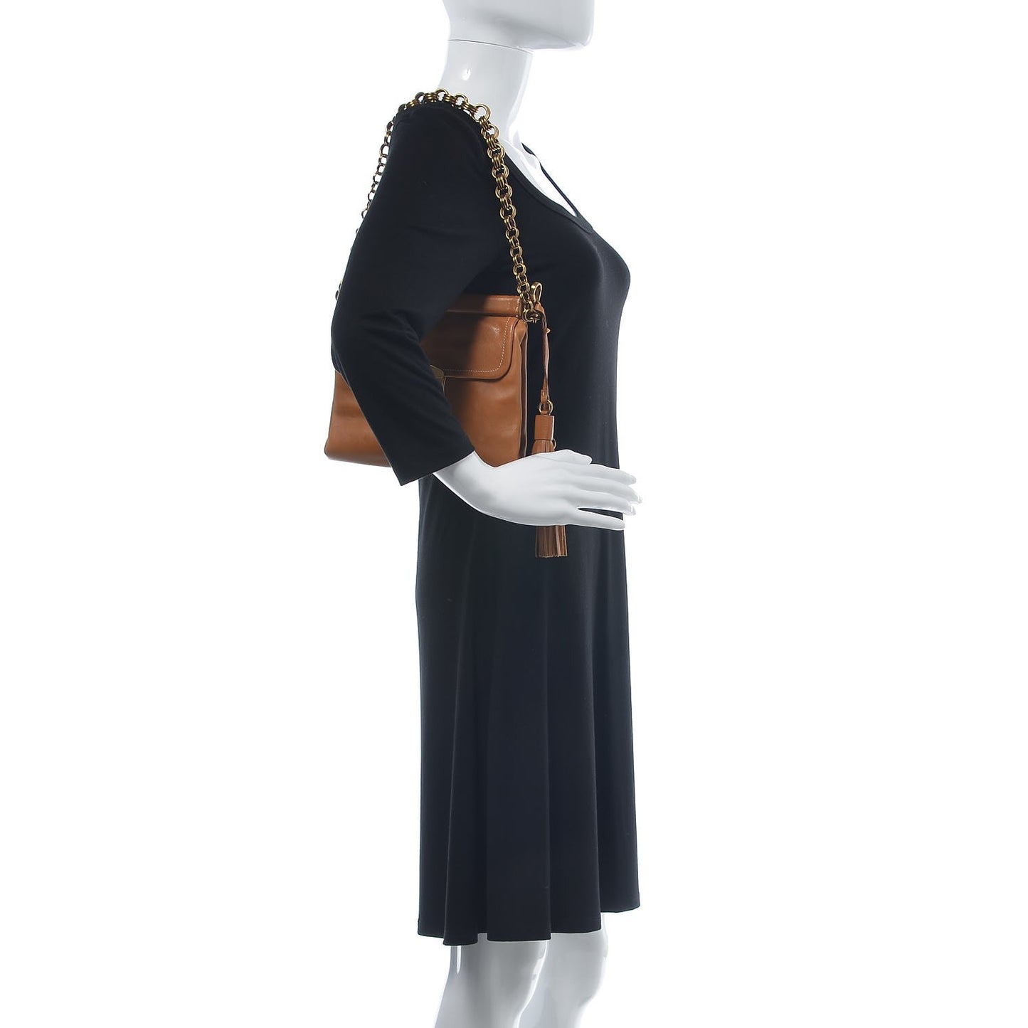 Soft Calf Tassel Chain Bag Naturale