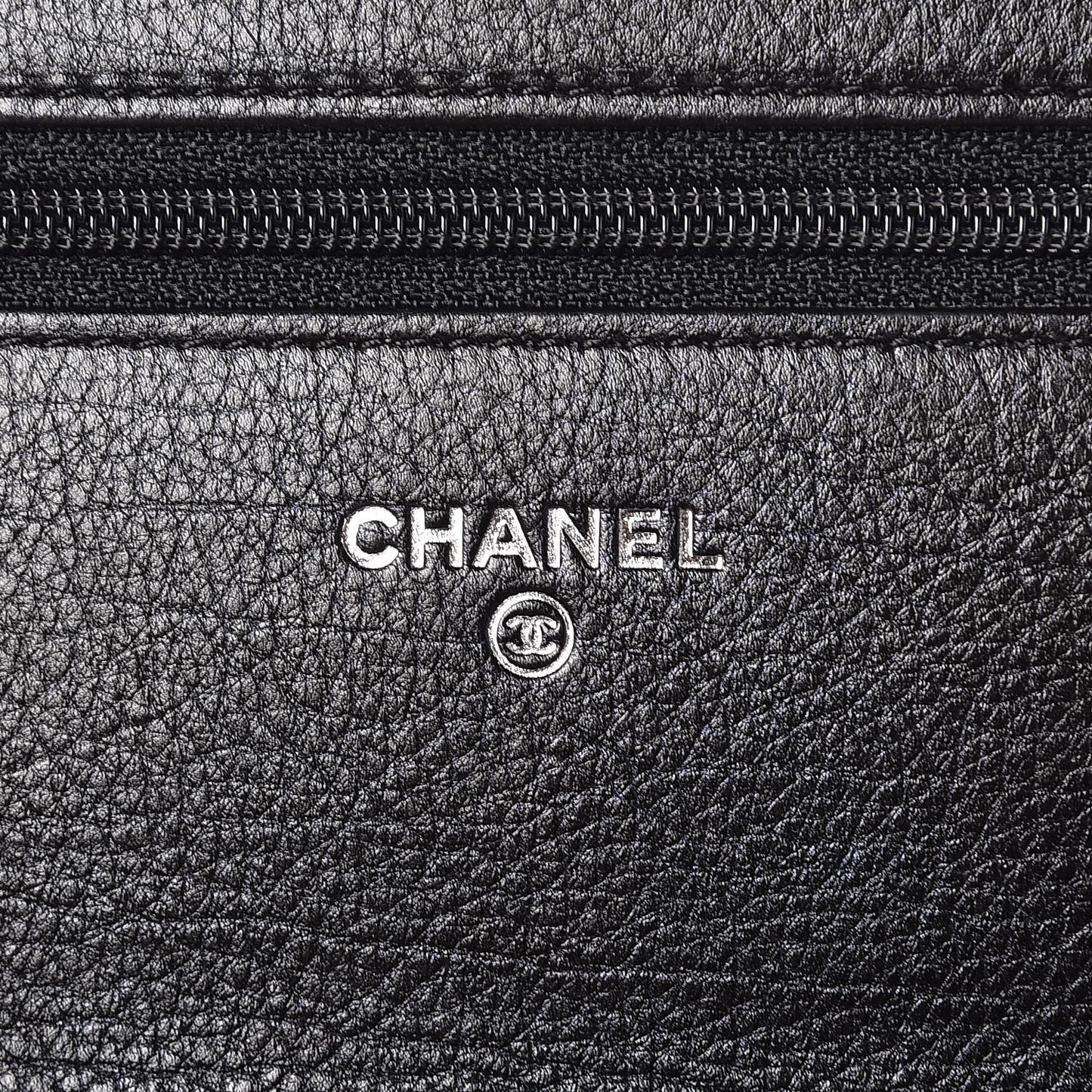 Calfskin Quilted Boy Wallet On Chain WOC Black