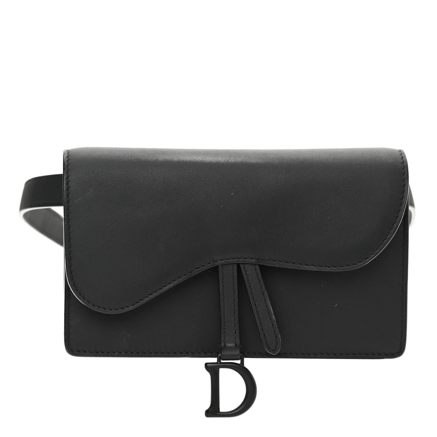 Ultra Matte Calfskin Saddle Belt Bag Black