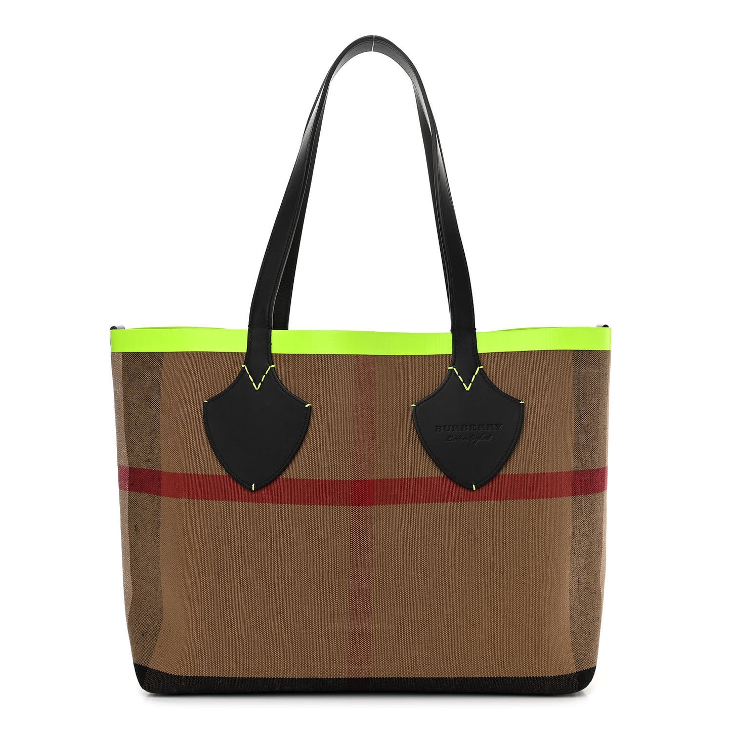 Canvas Mega Check The Giant Reversible Tote Black Neon Yellow