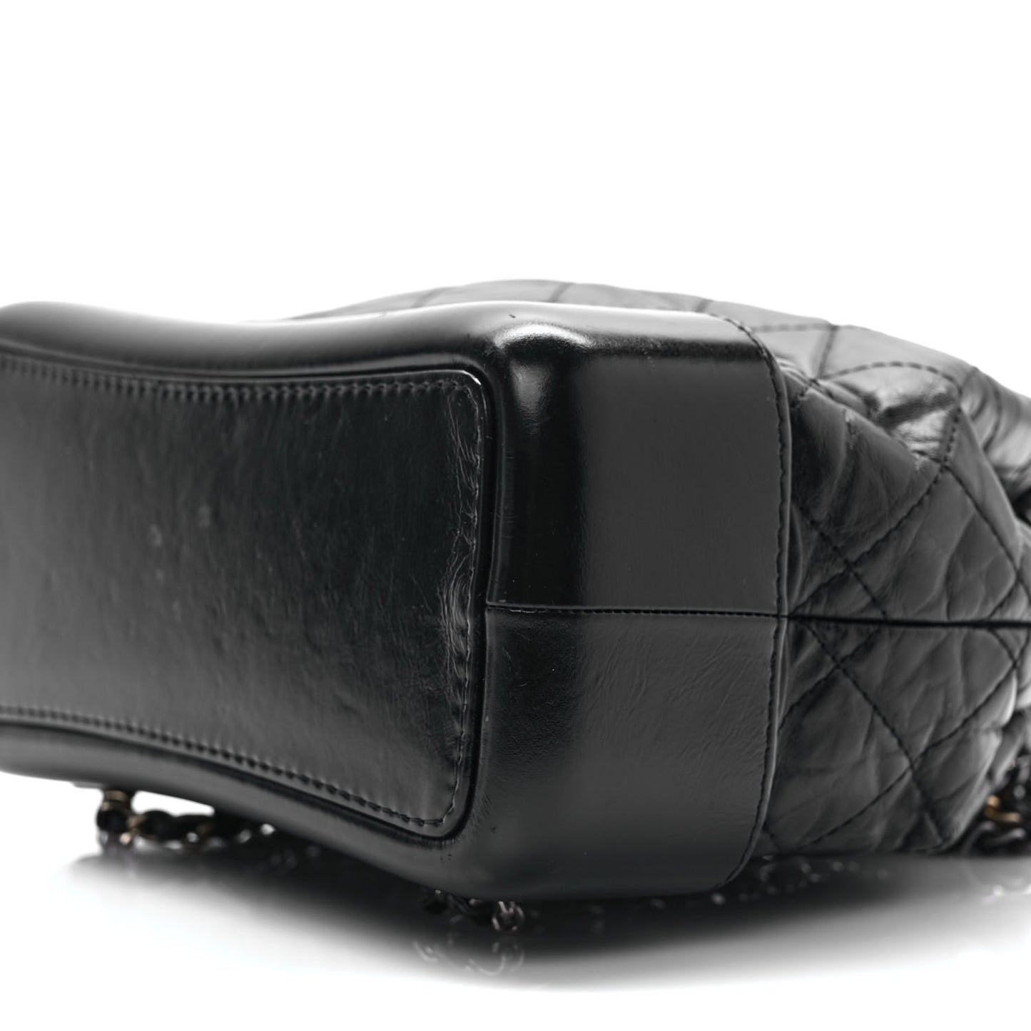 Aged Calfskin Quilted Small Gabrielle Backpack Black