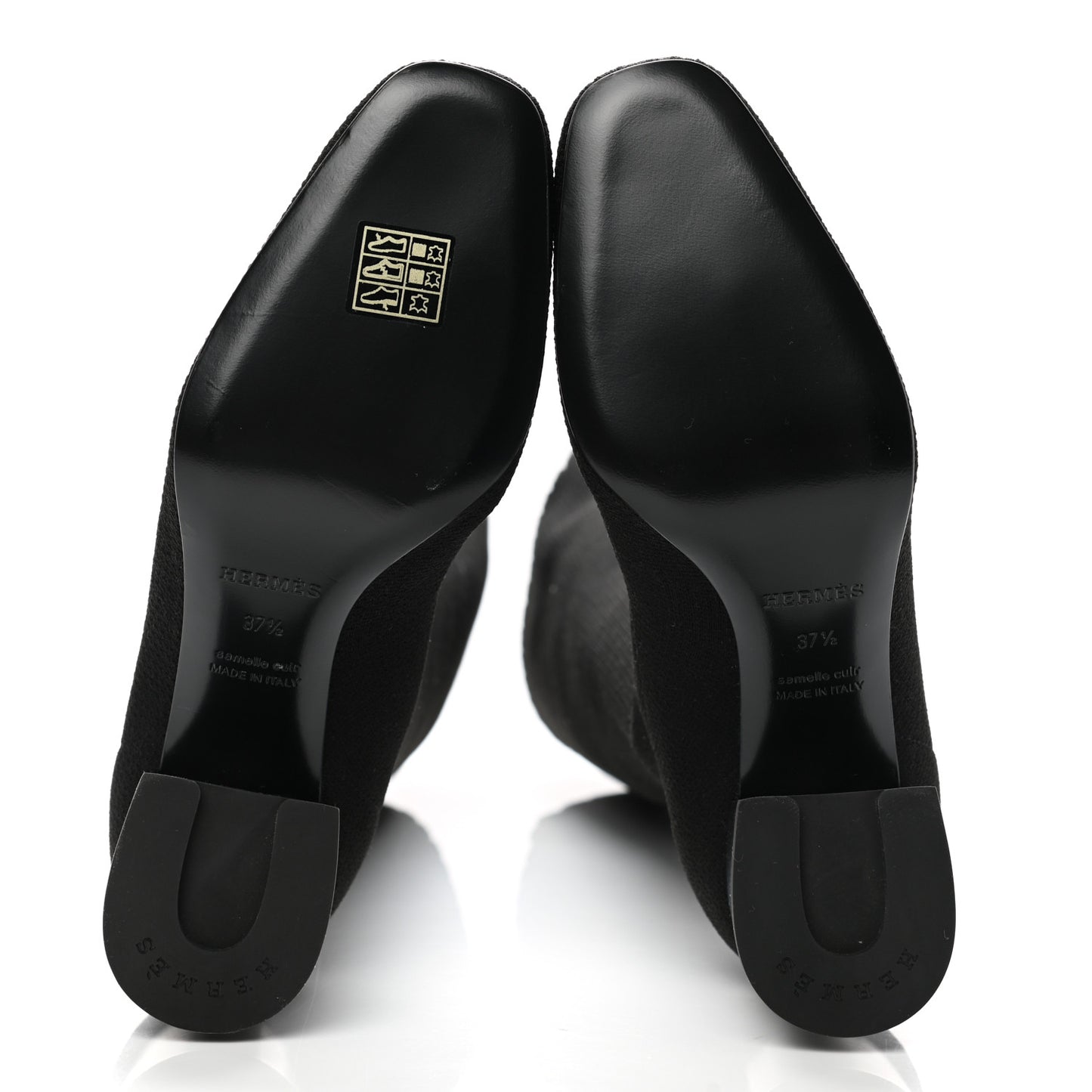 Knit Calfskin Fontaine 60 Boots 37.5 Black