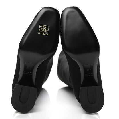 Hermes Knit Calfskin Fontaine 60 Boots 37.5 Black 5 of 9