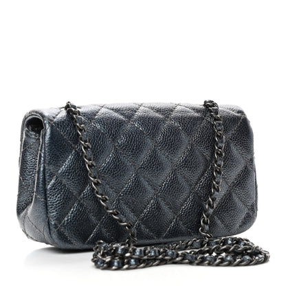 Chanel Metallic Caviar Quilted Extra Mini Flap Charcoal 2 of 4