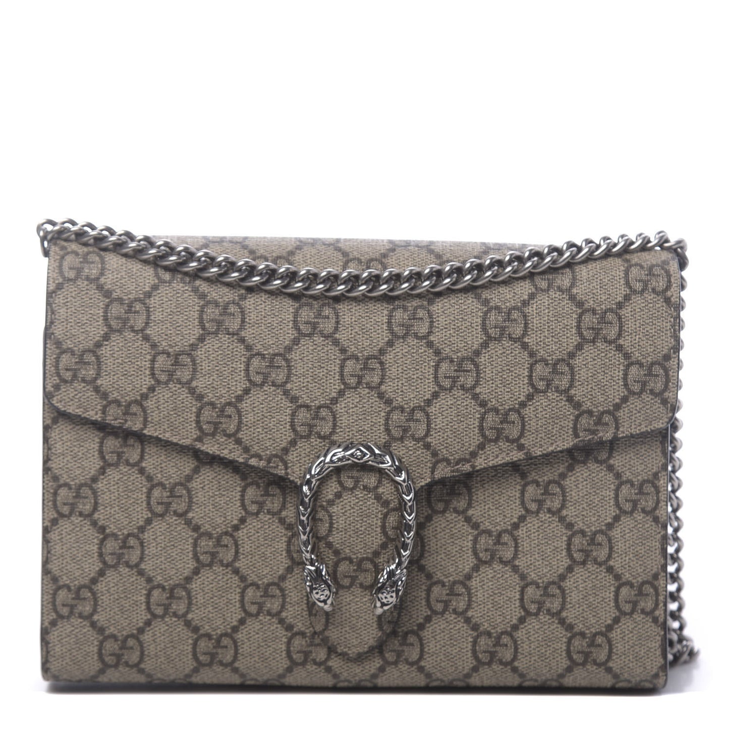 GG Supreme Monogram Mini Dionysus Chain Wallet Beige Taupe