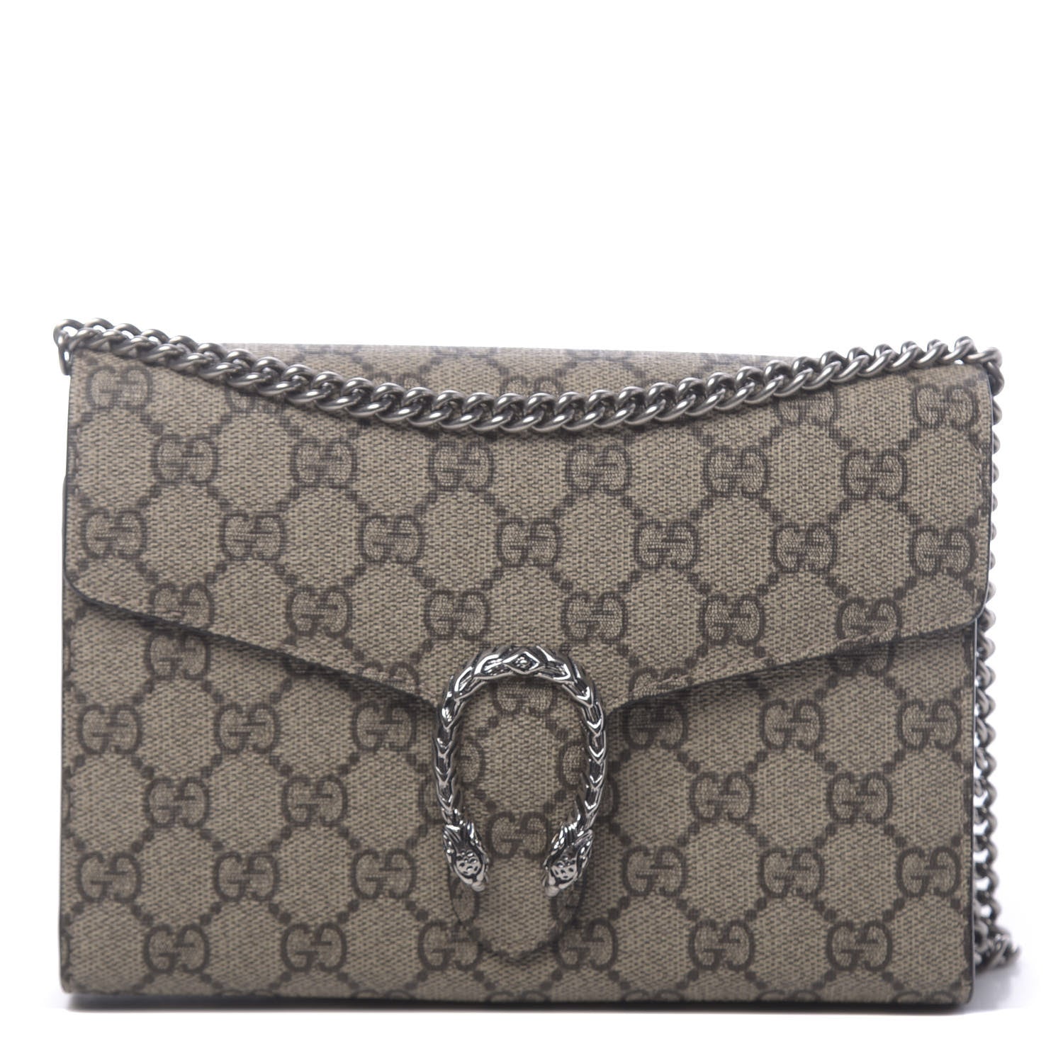 Gucci GG Supreme Monogram Mini Dionysus Chain Wallet Beige Taupe 1 of 10