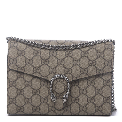 Gucci GG Supreme Monogram Mini Dionysus Chain Wallet Beige Taupe 1 of 10