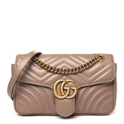 Gucci Calfskin Matelasse Small GG Marmont Shoulder Bag Porcelain Rose 1 of 11
