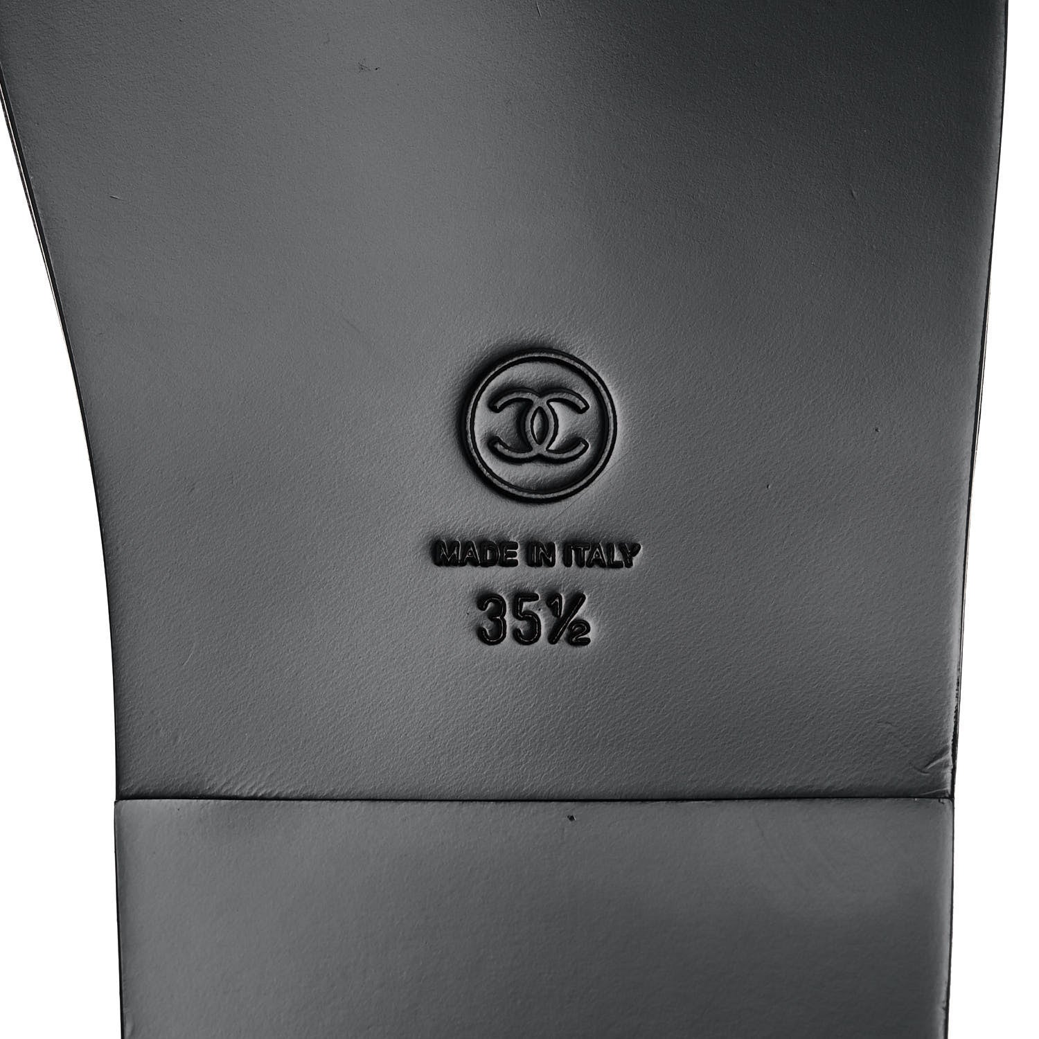 Chanel Lambskin Cha-Nel Mule Sandals 35.5 Black Multicolor 6 of 9