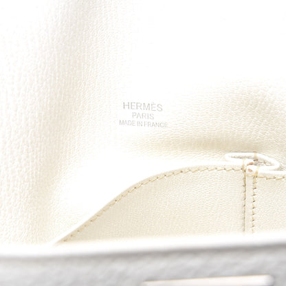 Hermes Taurillon Clemence Jypsiere 34 White 7 of 13