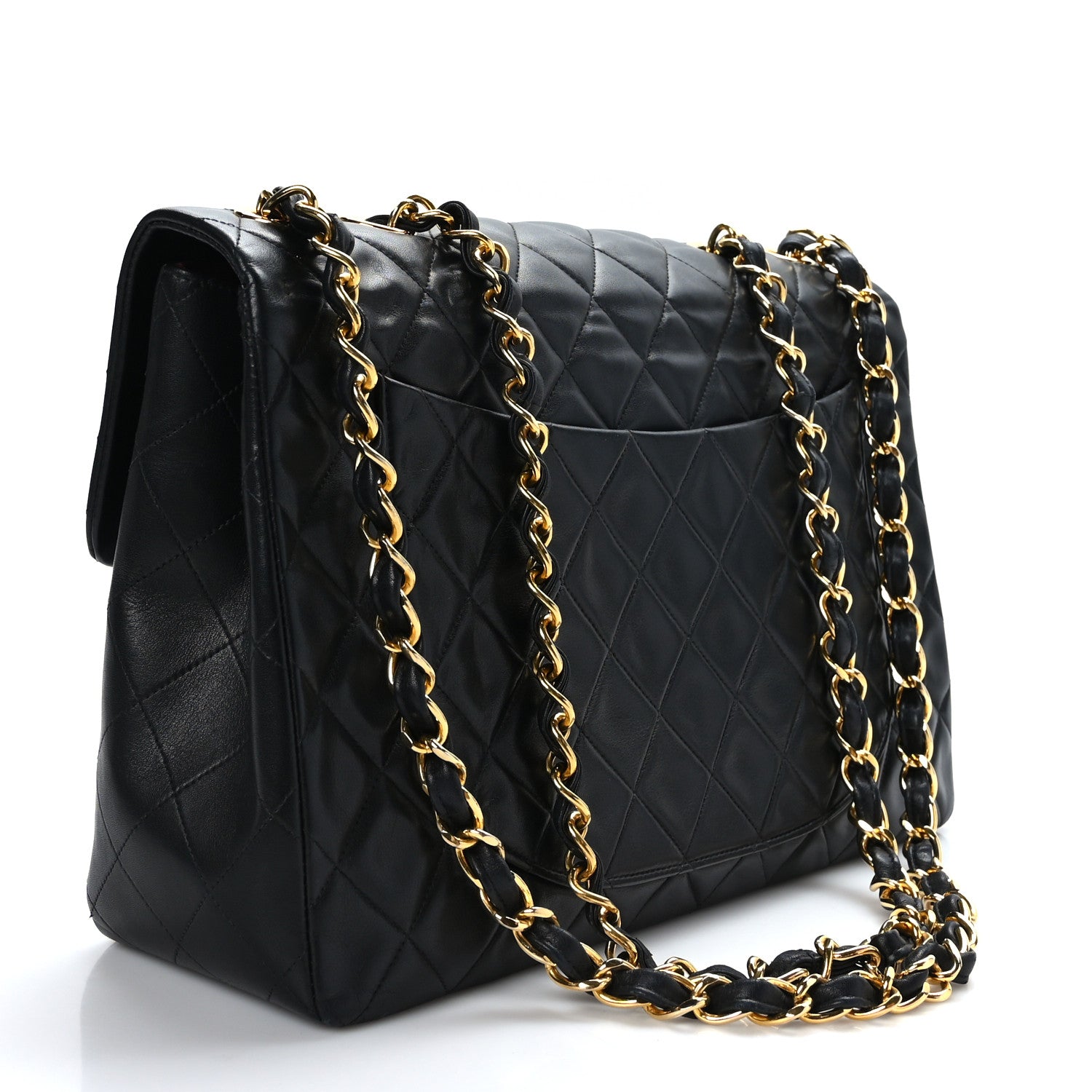 Chanel Lambskin Quilted XL Jumbo Single Flap Black 3 of 10