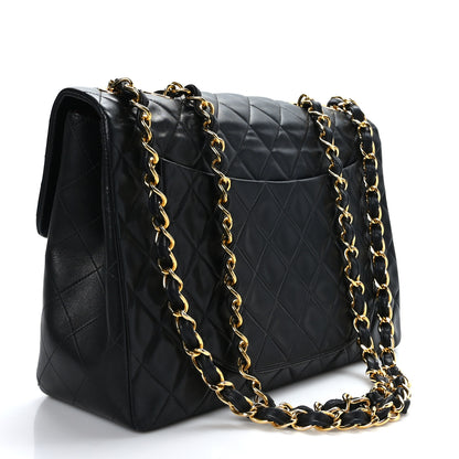 Chanel Lambskin Quilted XL Jumbo Single Flap Black 3 of 10