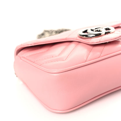 Gucci Calfskin Matelasse Super Mini GG Marmont Shoulder Bag Wild Rose 8 of 9