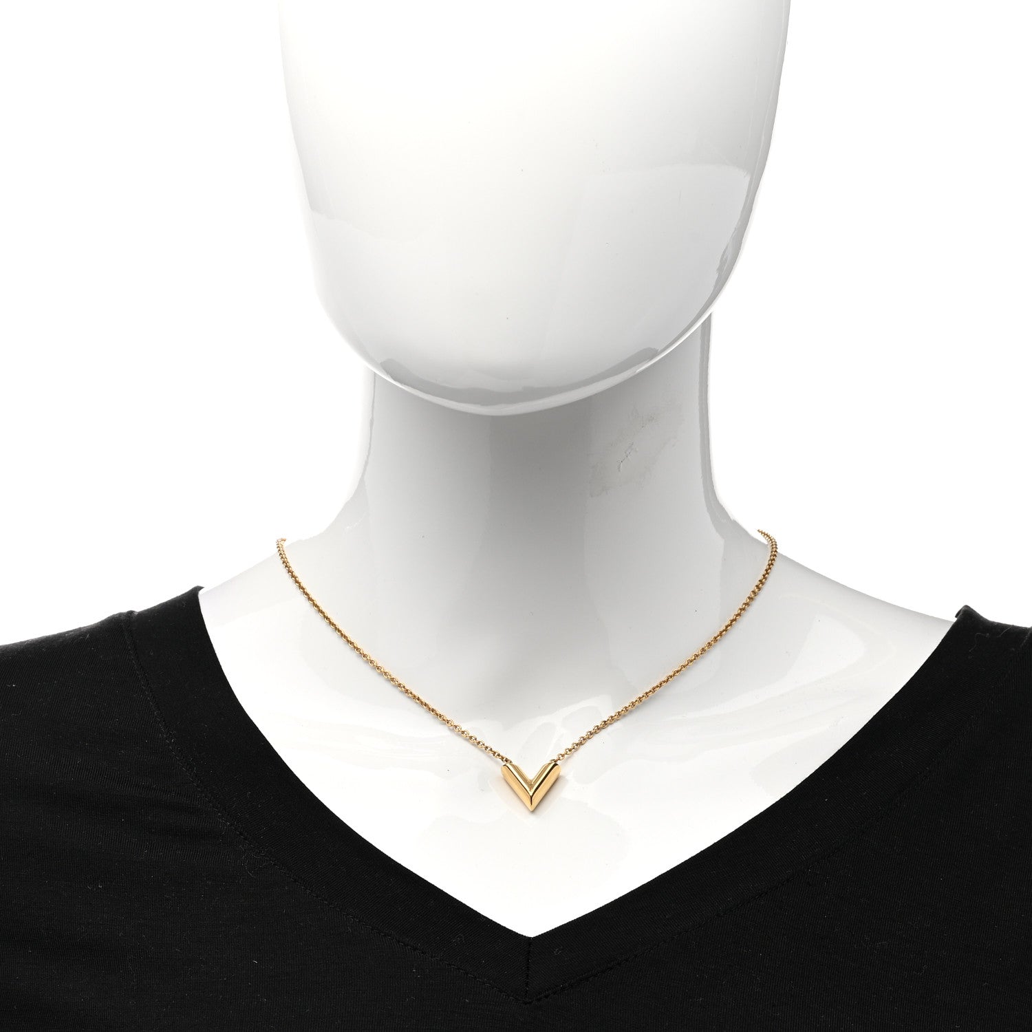 Louis Vuitton Essential V Necklace Gold 2 of 6
