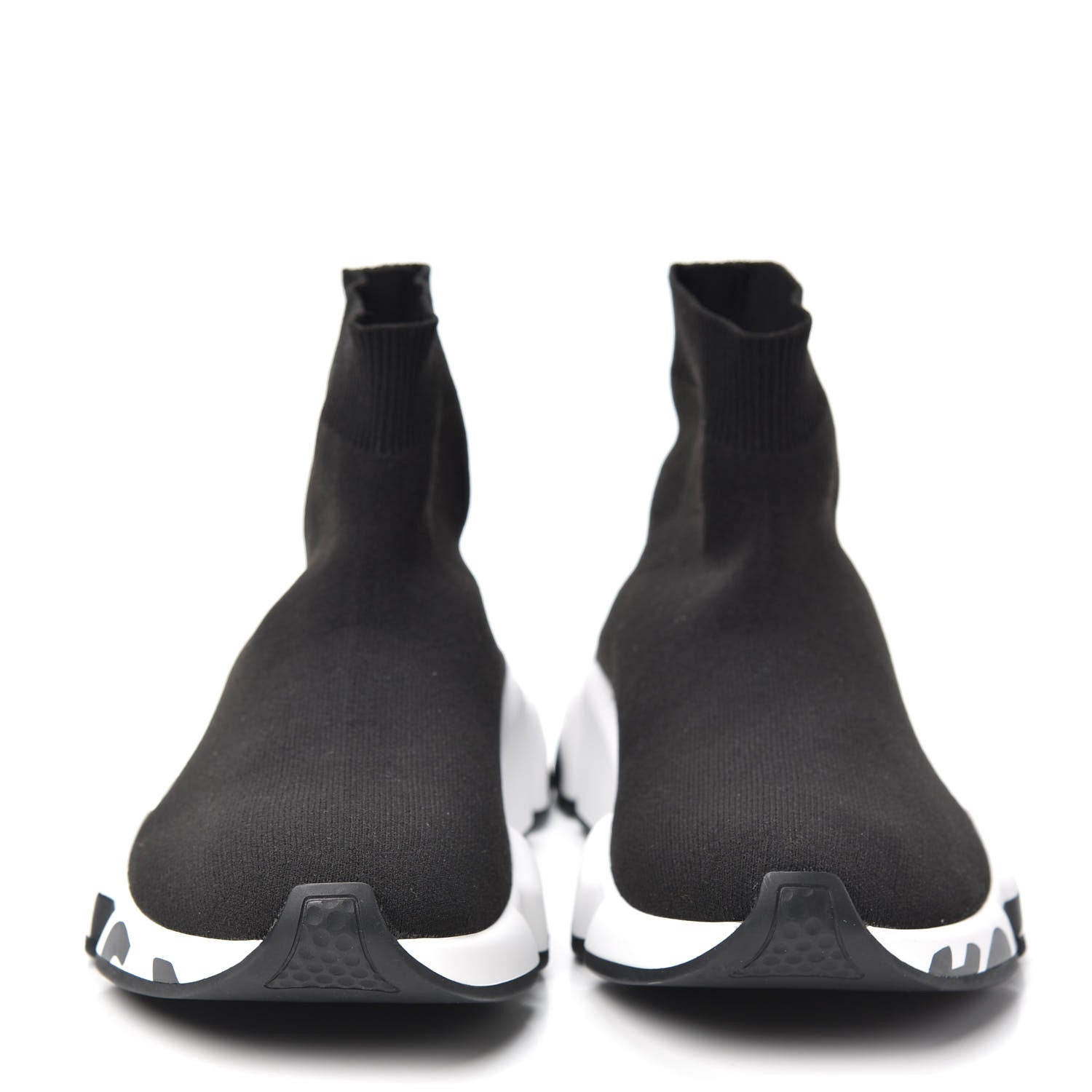 Balenciaga Neoprene Knit Womens Speed Graffiti Sneakers 38 Black White 2 of 6